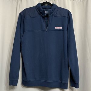 Vineyard Vines Classic Shep Shirt Pullover - Navy Blue Quarter Zip